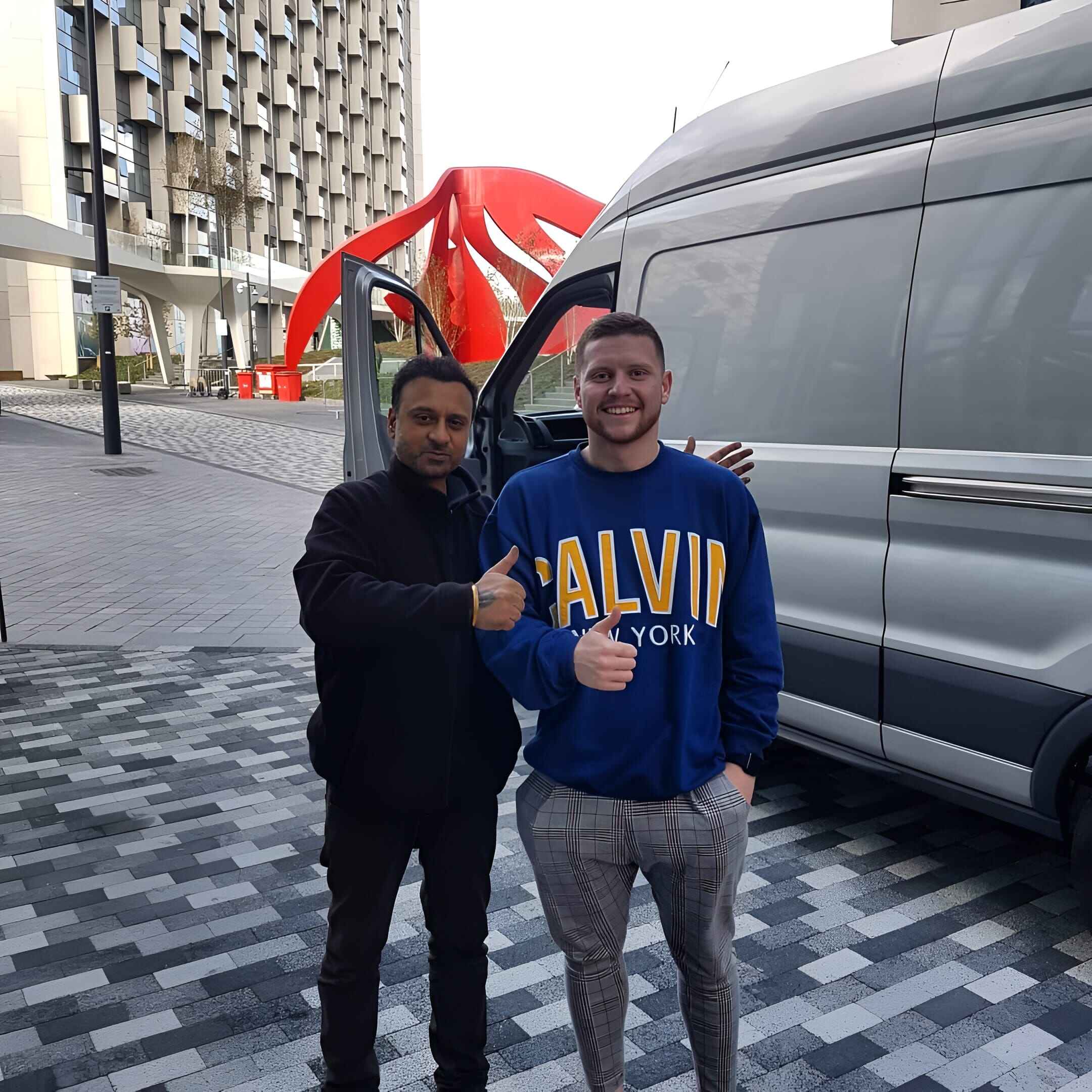 Youtuber Ethan Lewis Payne with 24hrmobiletyres owner